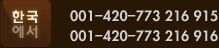 한국에서 001-420-773 216 915, 001-420-773 216 916